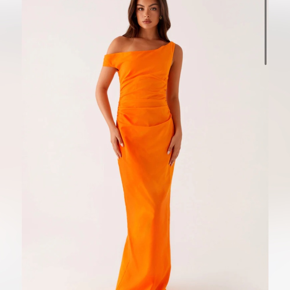 Peppermayo Ignite Maxi Dress - Orange One Shoulder